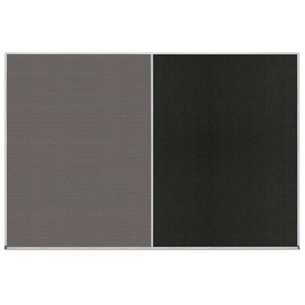 United Visual Products Enclosed Corkboard, 1 Door, 72"x48", 4" Fra, UV3405-BLACK-CORK UV3405-BLACK-CORK - main